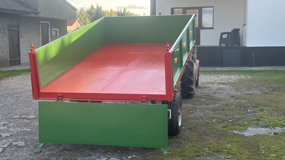 Przyczepa Rolnicza jednoosiowa wywrotka z kiprem jak fabryczna. Nowa