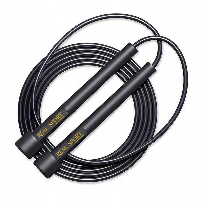 Skakanka bokserska fitness regulowana czarna 250cm