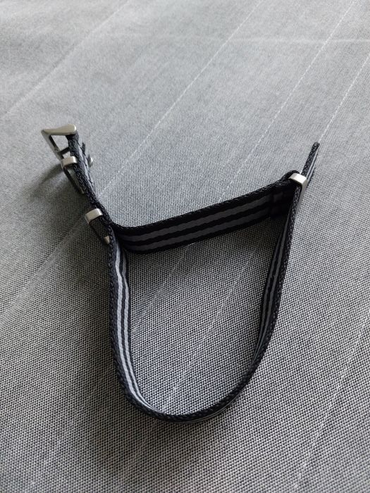 Pasek do zegarka 20 mm nato watch strap strong black grey silver buckl