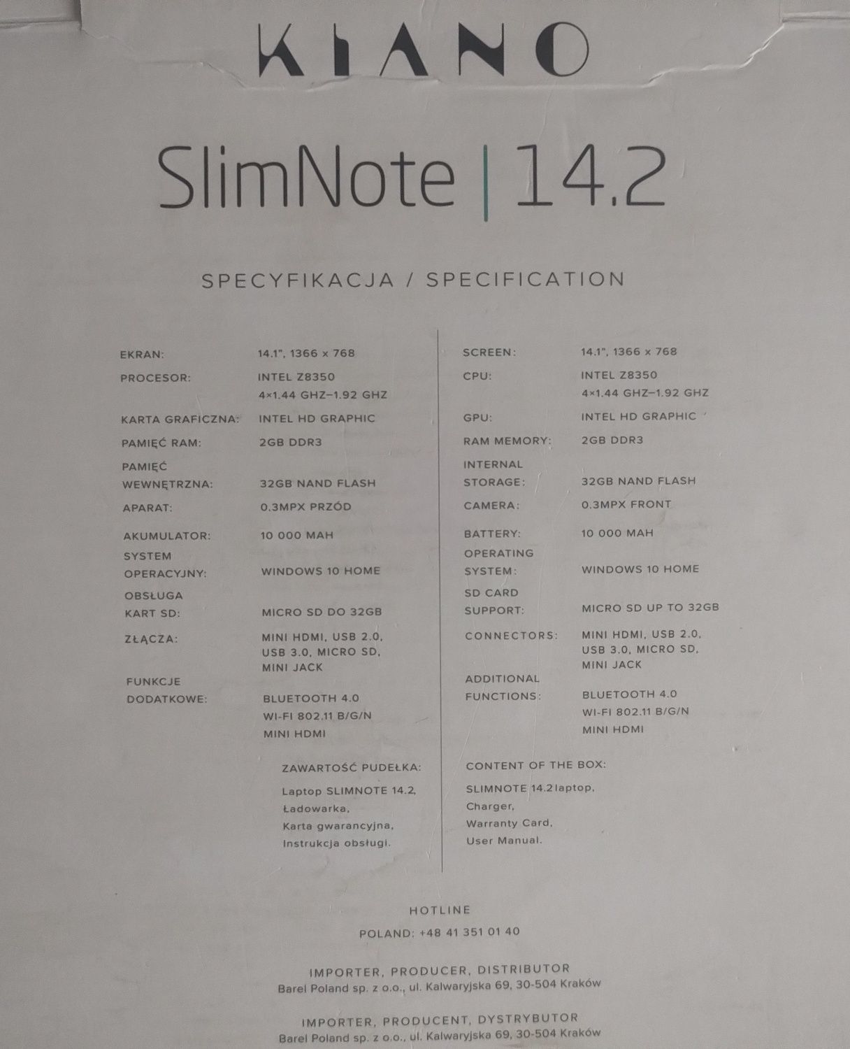 Kiano SlimNote 14,2 Silver ,windows 10