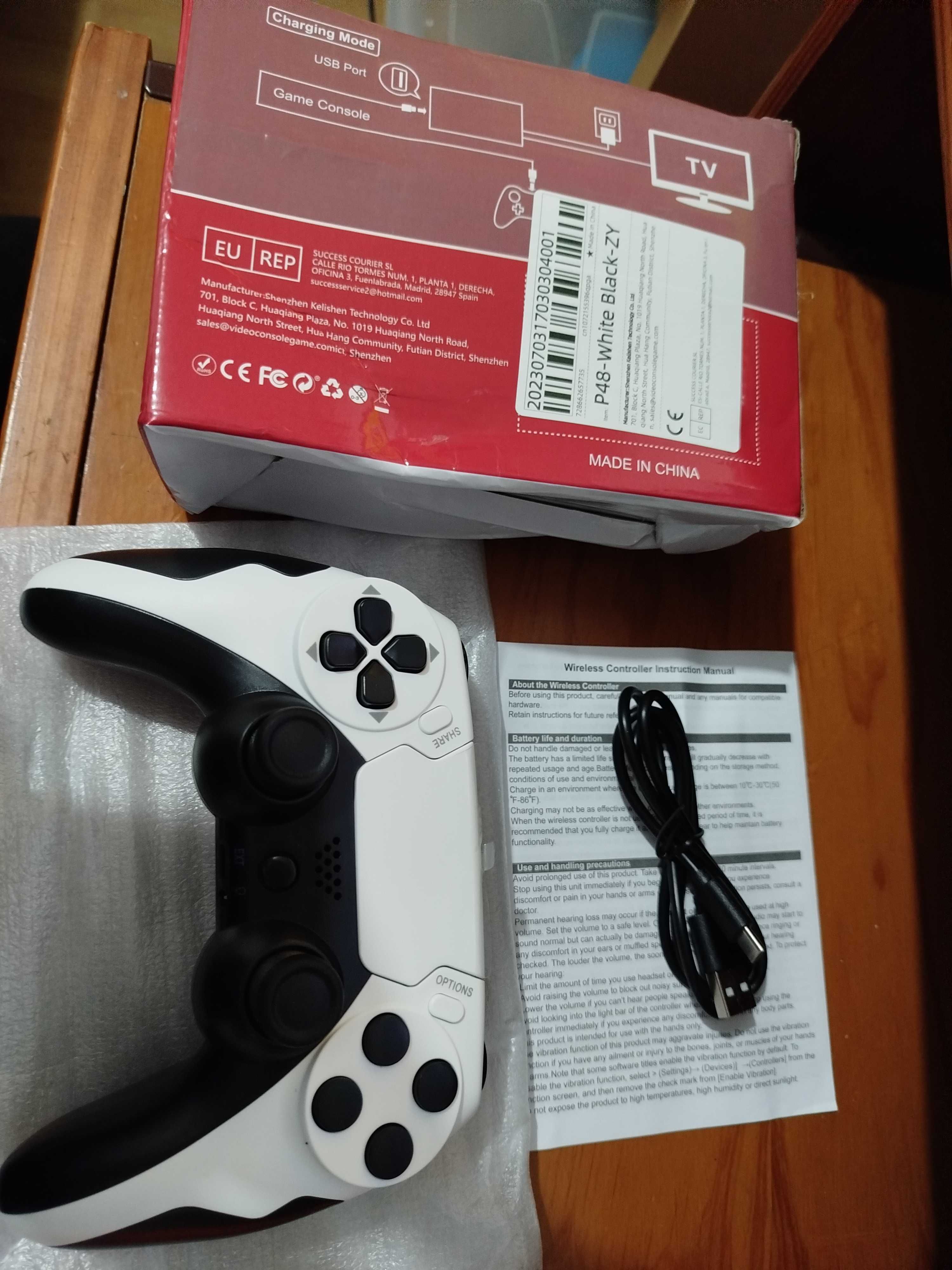 Comando NOVO PS4, PS3 e PC sem fios wireless Bluetooth, cabo incluído