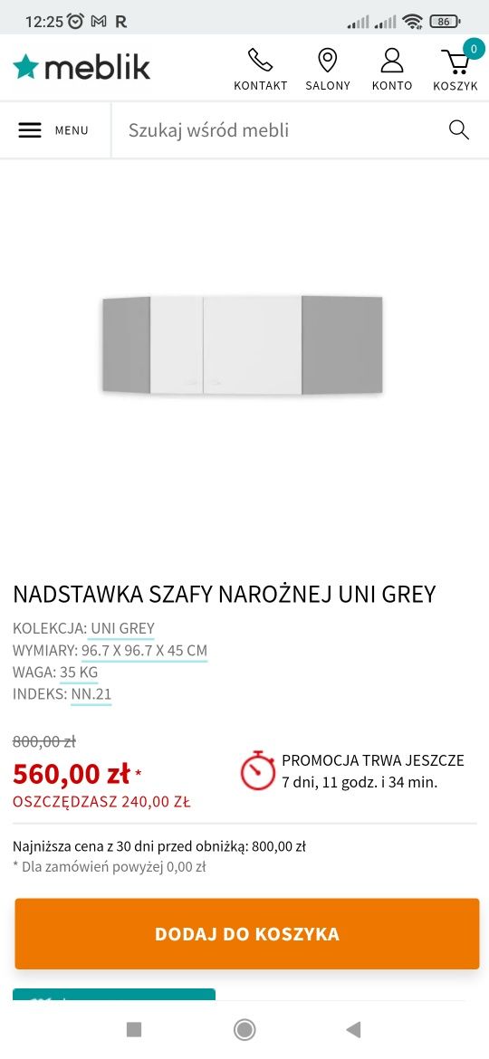 Szafa narożna z nadstawka Meblik Piłkarz