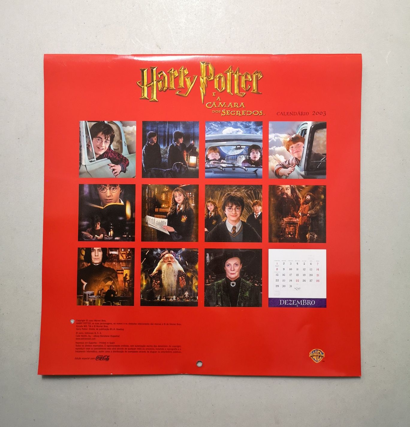 Calendário Harry Potter e a Câmara dos Segredos 2003 (Coca-Cola)