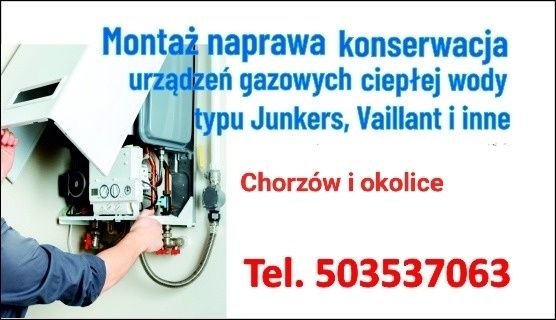 Montaż i naprawa piecyków i kuchenek . Vaillant,Junkers, i inne