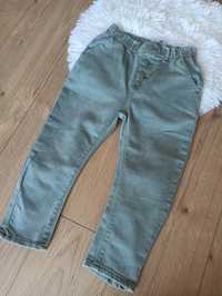 Eleganckie spodnie jeansowe khaki Zara 98 slim