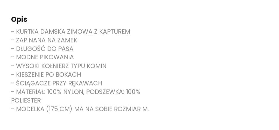 Damska kurtka zimowa