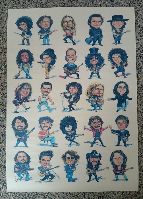 Poster - Lendas da Música (papel kraft, 30x42 cm)