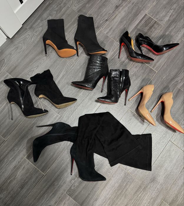 Ботфорти на каблуці Casadei лабутены Christian Louboutin ботільйони