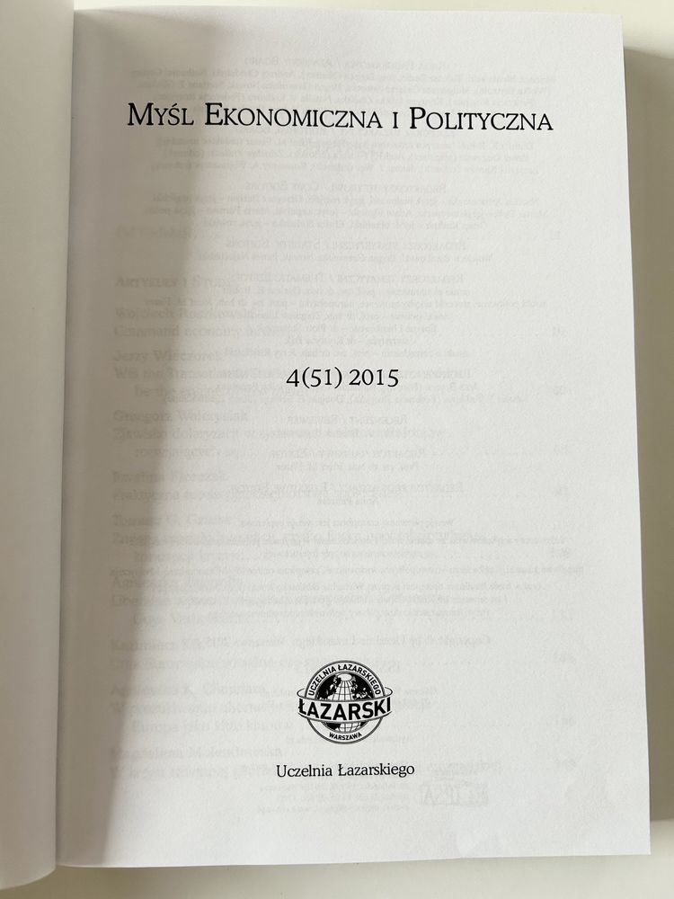 Myśl ekonomiczna i polityczna 4(51) 2015