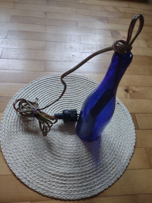 Lampka  do zawieszenia_ Szkło Kobaltowe w stylu Vintage.