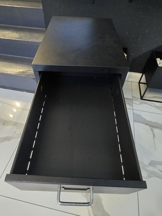 IKEA HELMER komoda na kółkach 28×69 cm | czarna szafka biurowa