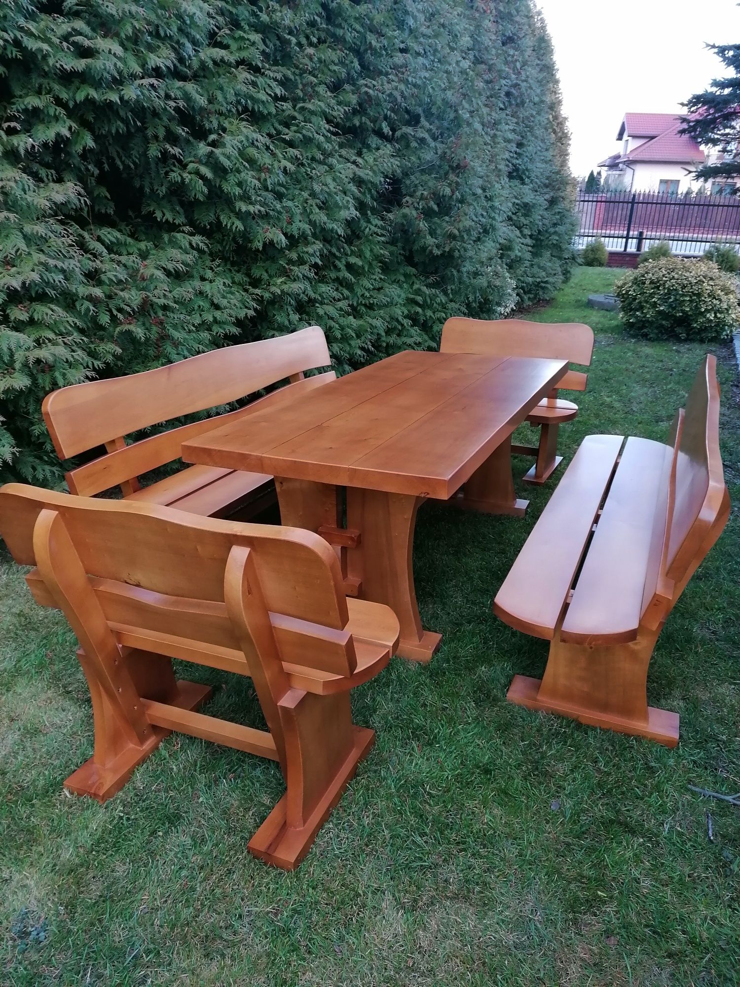 Meble ogrodowe stół ławki krzesła dla 10-12 osób altana parasol ogród