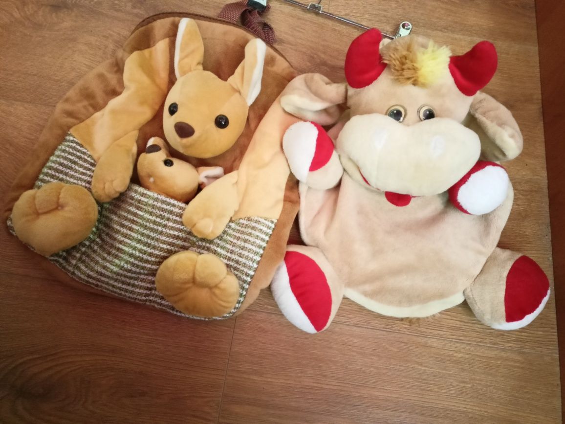 Рюкзак-іграшка, кенгуру, бичок-корова, рюкзачок для дітей