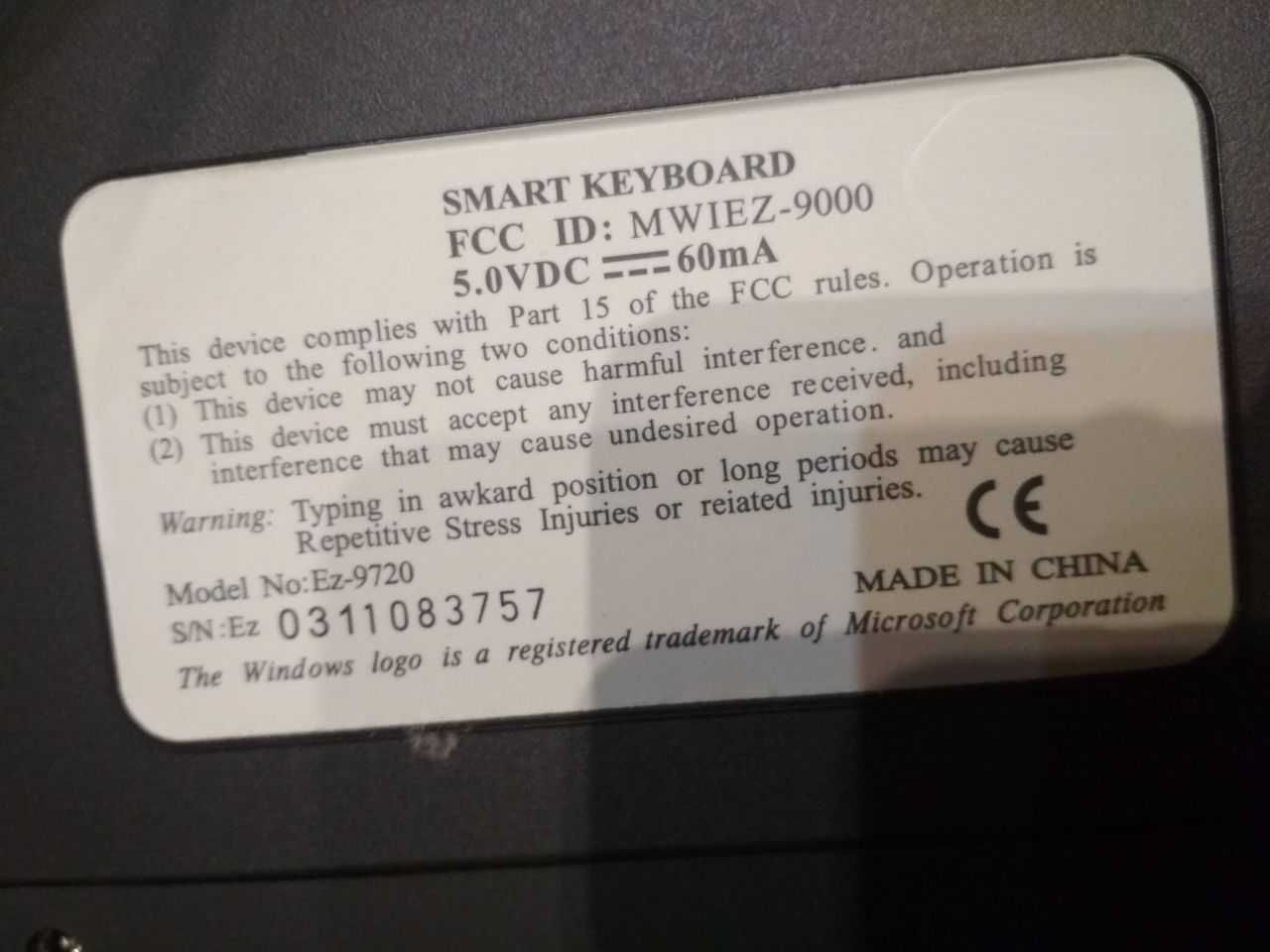 Клавиатура EZ 9720 3D Smart keybord PC/2