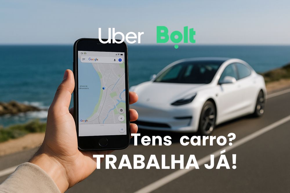 Slots TVDE disponíveis - Uber e Bolt - Trabalha já com o teu carro!