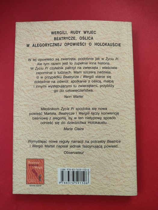 Książka: Beatrycze i Wergili. Yann Martel