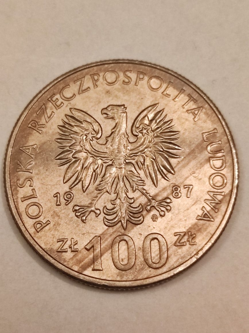 Moneta 100zł 1987 rok Kazimierz III Wielki stan III