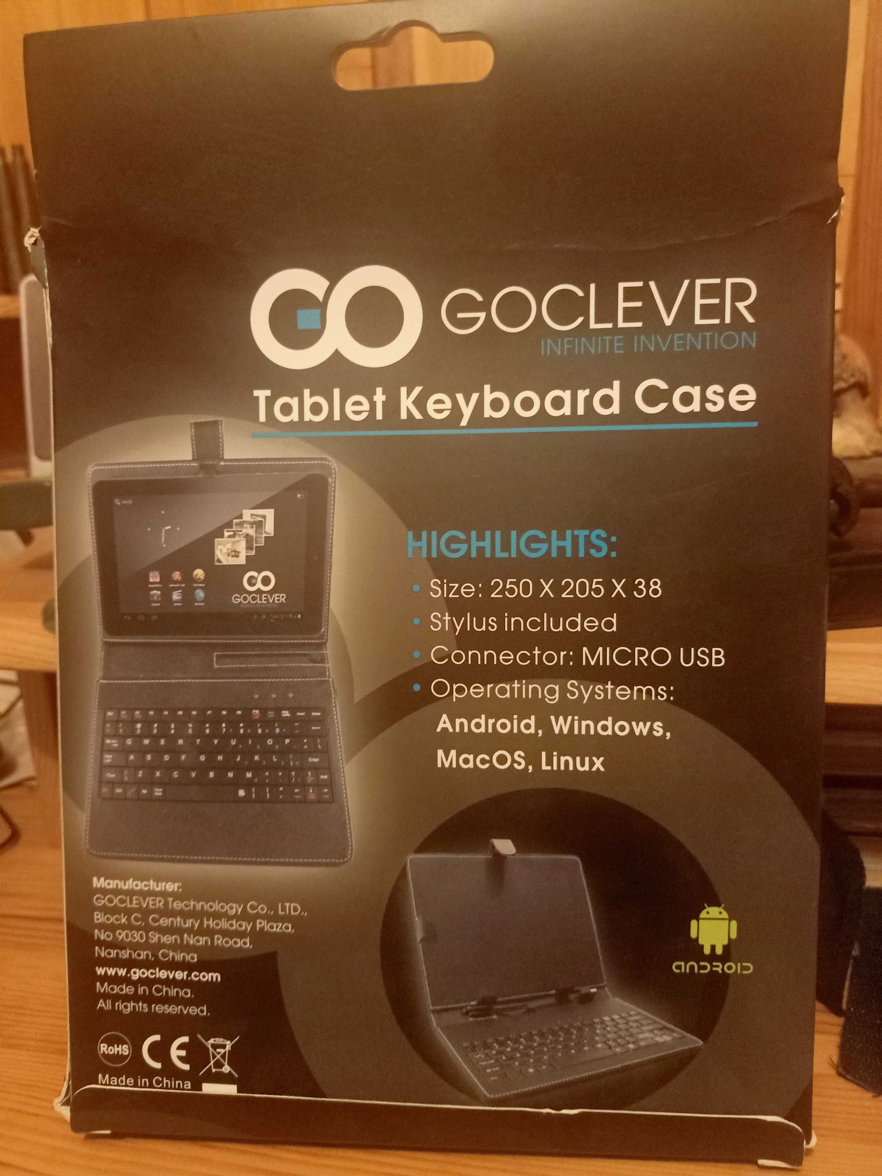 Goclever etui z klawiaturą na tablet z podpórką, nowe