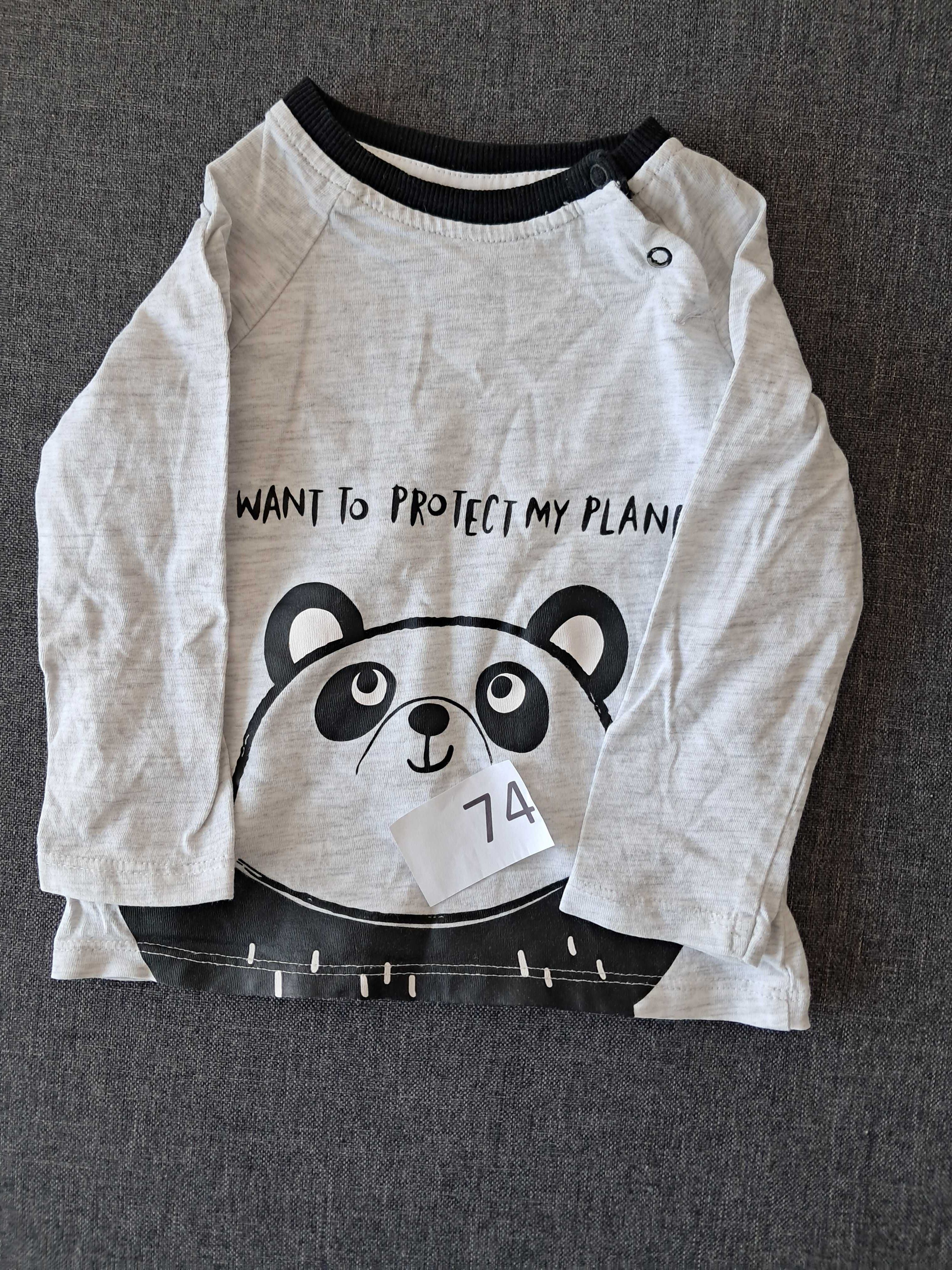 Bluzka niemowlęca miś panda protect my planet długi rękaw So Cute