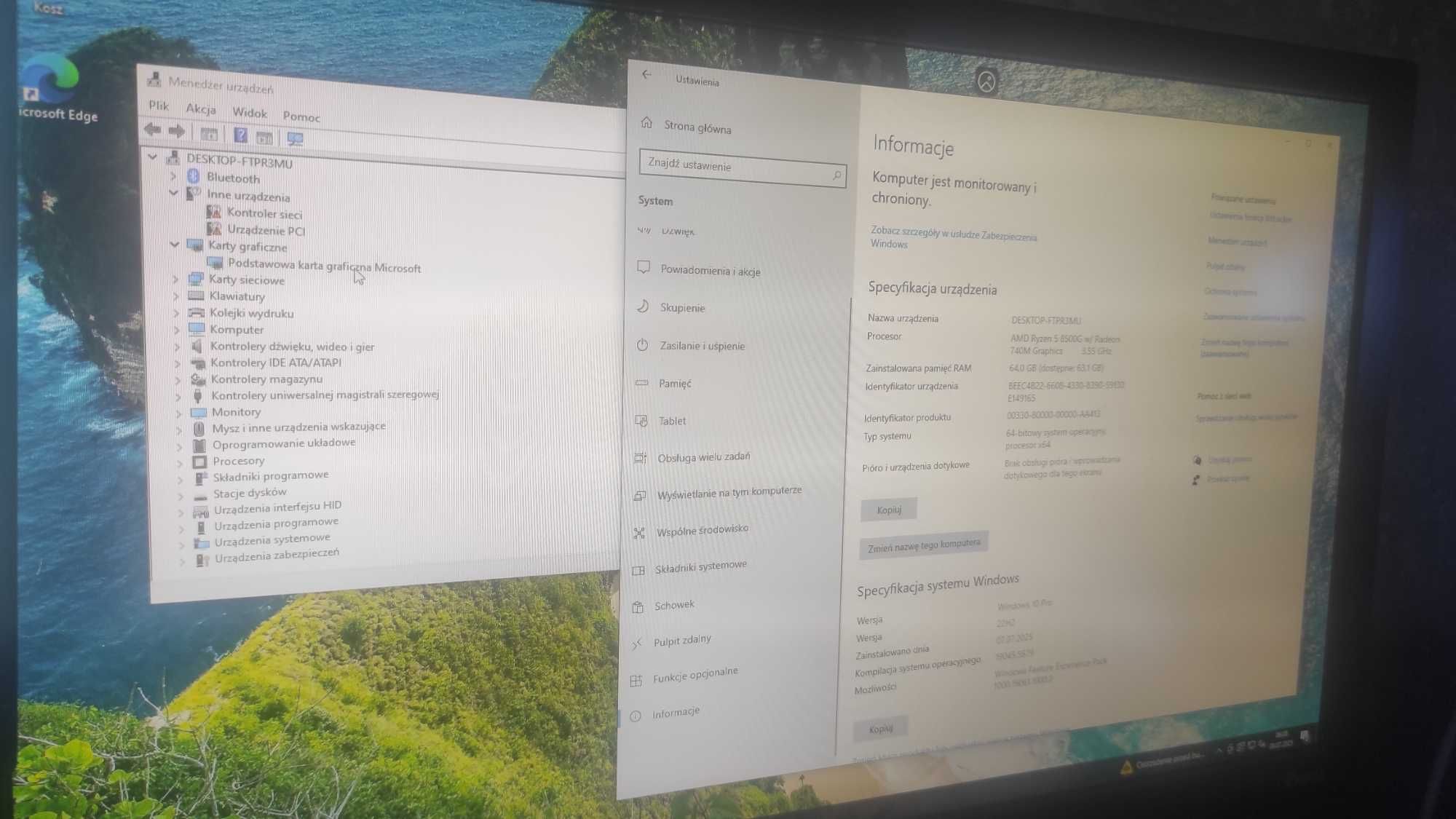 Komputer AM5 R5 8500G Aorus 64gb RAM 6xRGB AIO 280 SSD 128GB M.2 512GB