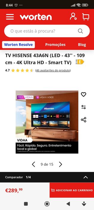 Smart TV hisense 43'