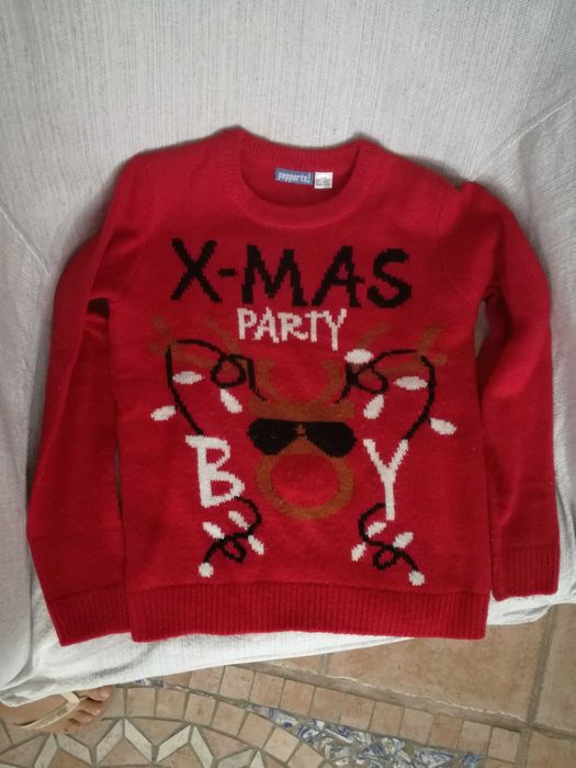Camisola de lã com luzes e música feliz Natal Pepperts !