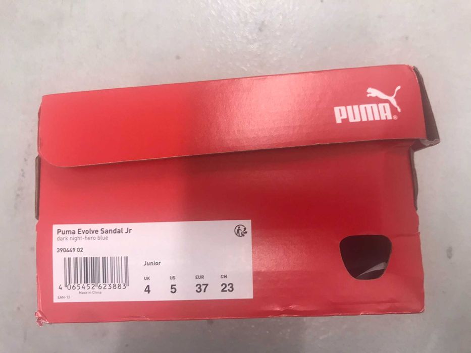 sandały Puma Evolve Jr z metki r. 37, wypada na r. 36,  wkładka 23 cm