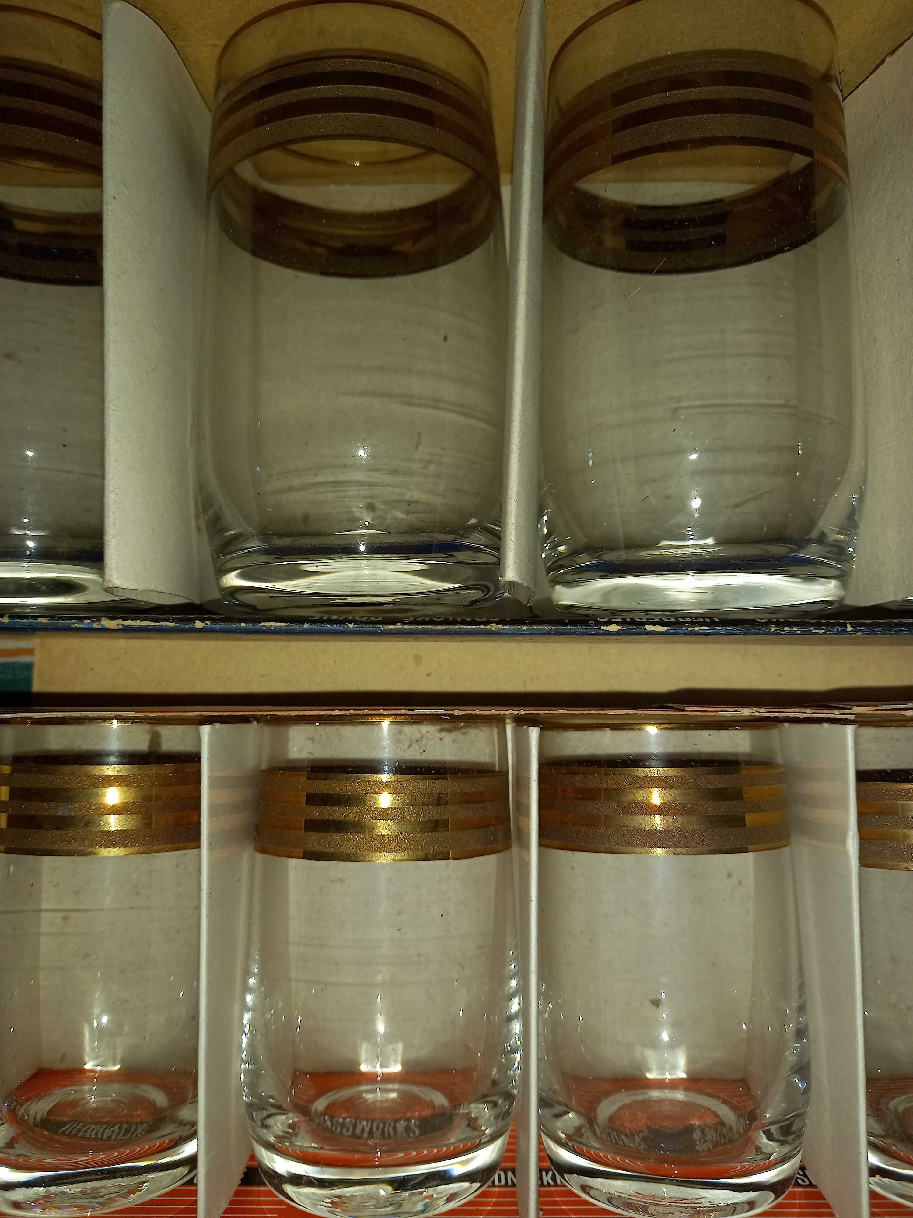 Винтажные стаканы с золочением Богемия Bohemia Чехословакия, СССР