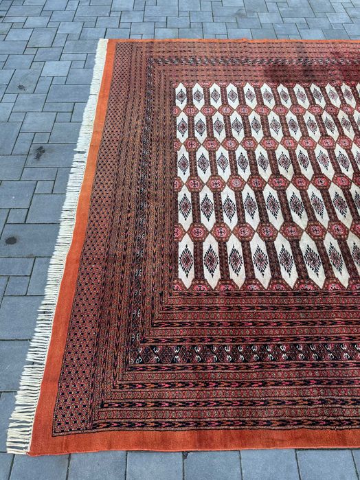 Salonowa Pakistańska Buchara Ręcznie Tkana Wełniana Dywan 378x280