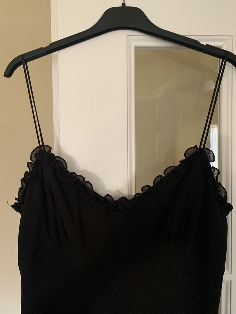 Vestido preto de cerimónia “Lori Ann” comprido c alça tamanho L 38/40