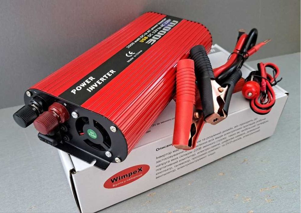 Инвертор 3000W Преобразователь напряжения 12V 220V перетворювач