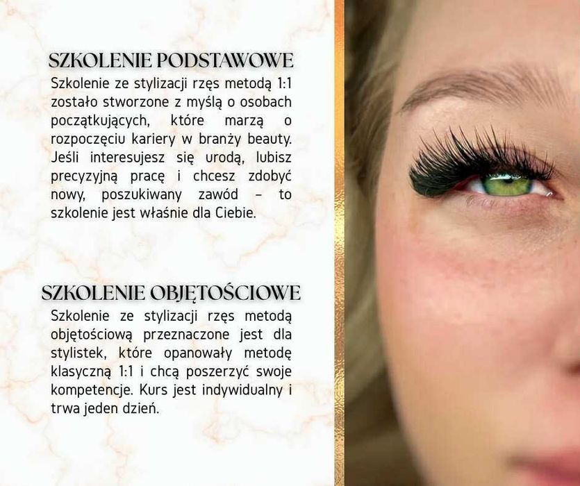 Kurs/Szkolenia z przedłużania rzęs metody podstawowej i objętościowej.