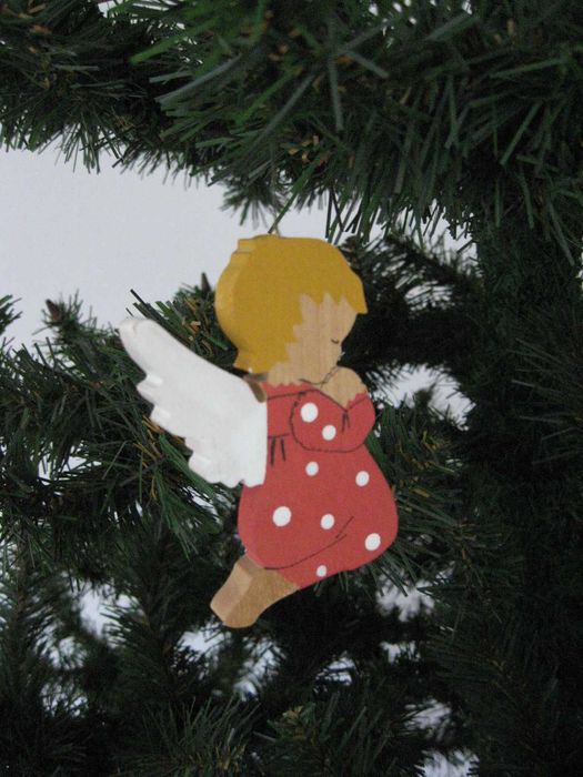 Aniołek drewniany stroik dekoracja