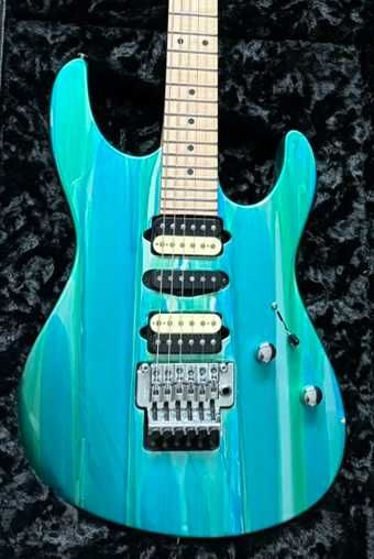 Suhr Custom Modern Aqua Sparkle Drip 2014