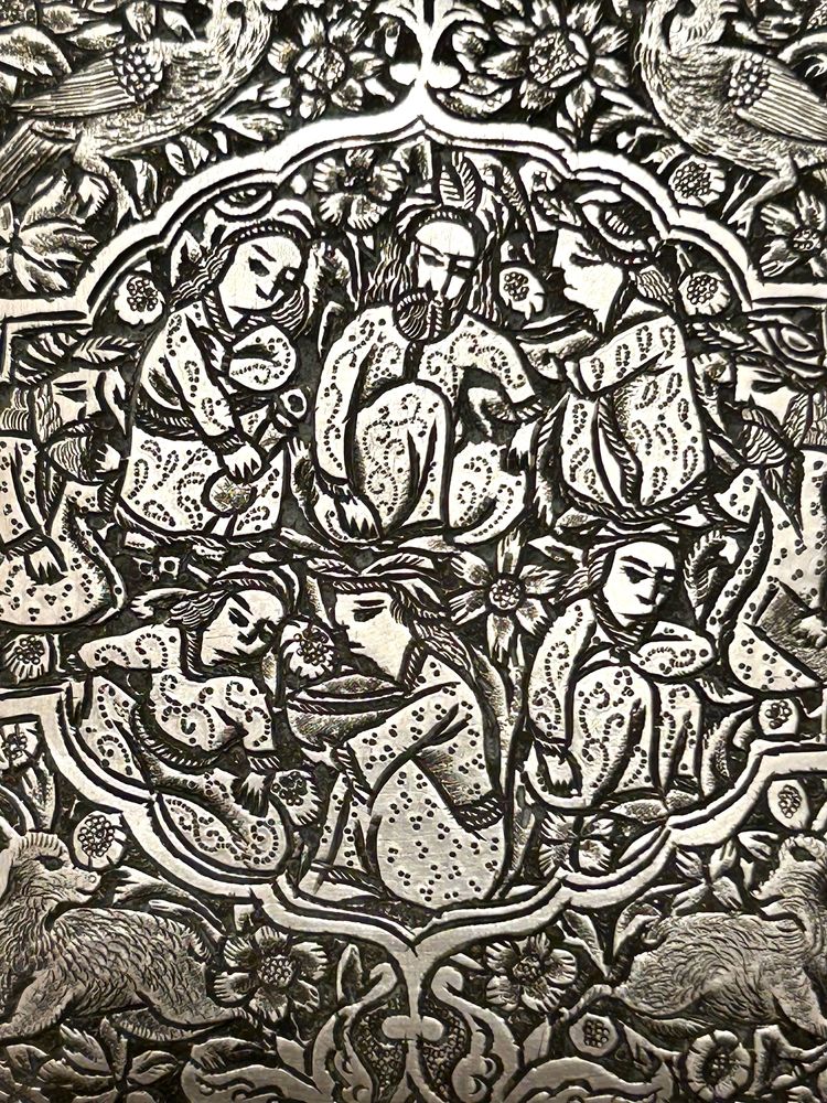 Papierośnica w stylu Qajar art Persja  1917 rok srebro 84
