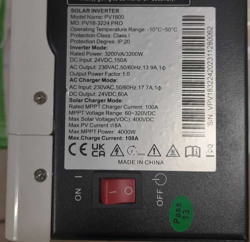 Інвертор MUST PV1800 PV18 3224 PRO