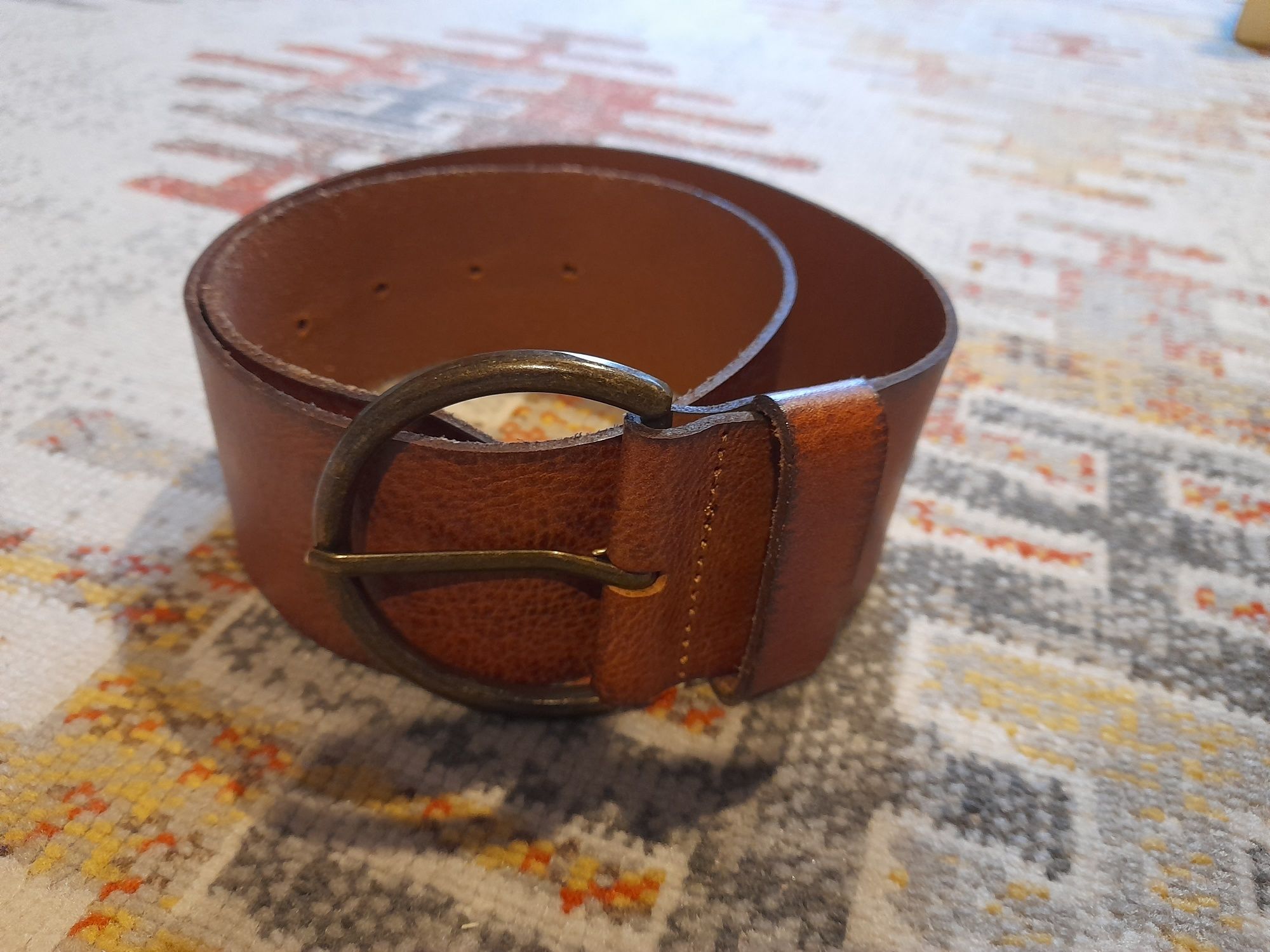 Szeroki pasek damski Benetton skóra 5cm