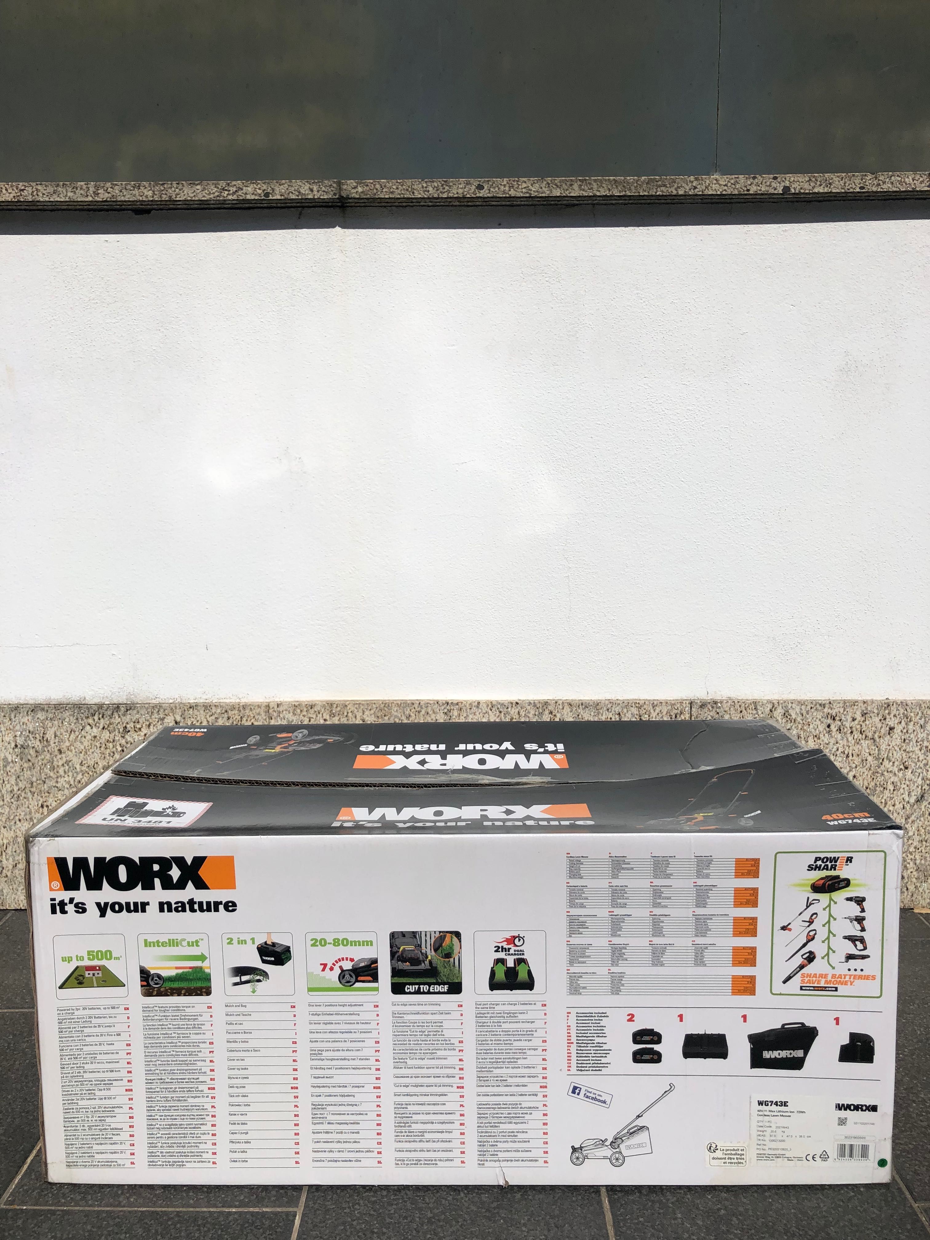 Corta-relvas a bateria WORX WG743E 40CM 40V 2X4AH