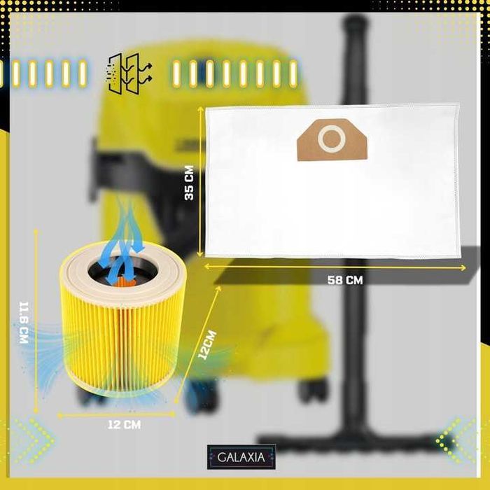 Worki do Odkurzacza Karcher WD3 10x WOREK WD 3 WD2 WD 6 SE 4001 Filtr