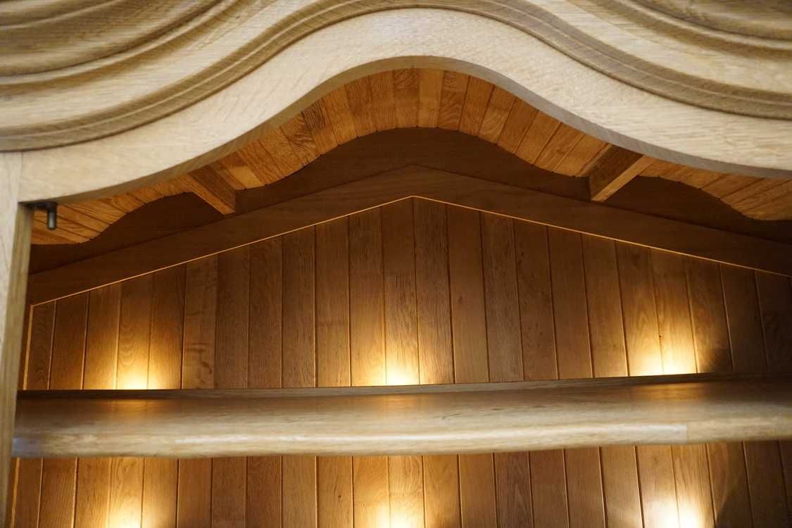 witryna dębowa przepiękna kredens z litego dębu podśw. 170 cm   p-1235