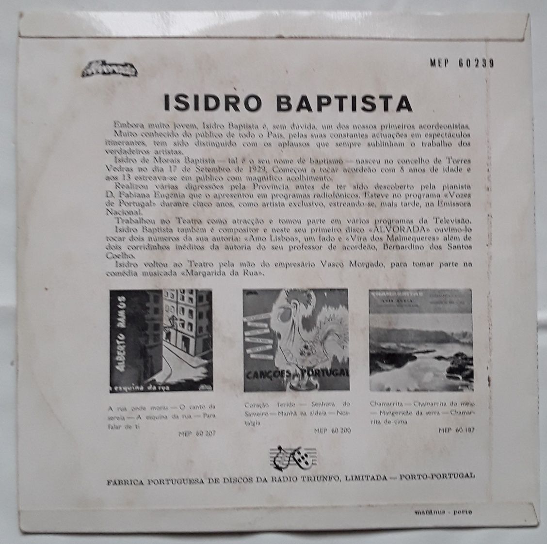 Disco em vinil single de Isidro Baptista, Vira dos Malmequeres