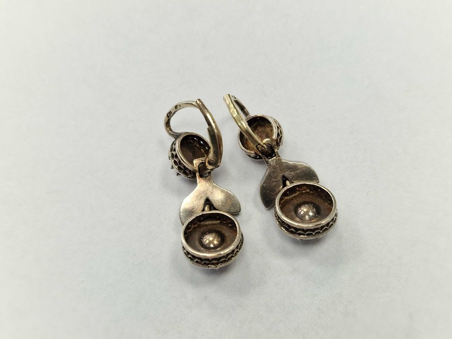 Złote kolczyki/ 580/ AUSTRO-WĘGRY/ 8.70 gram/ 8x DIA/ 1.64ct/ wycena