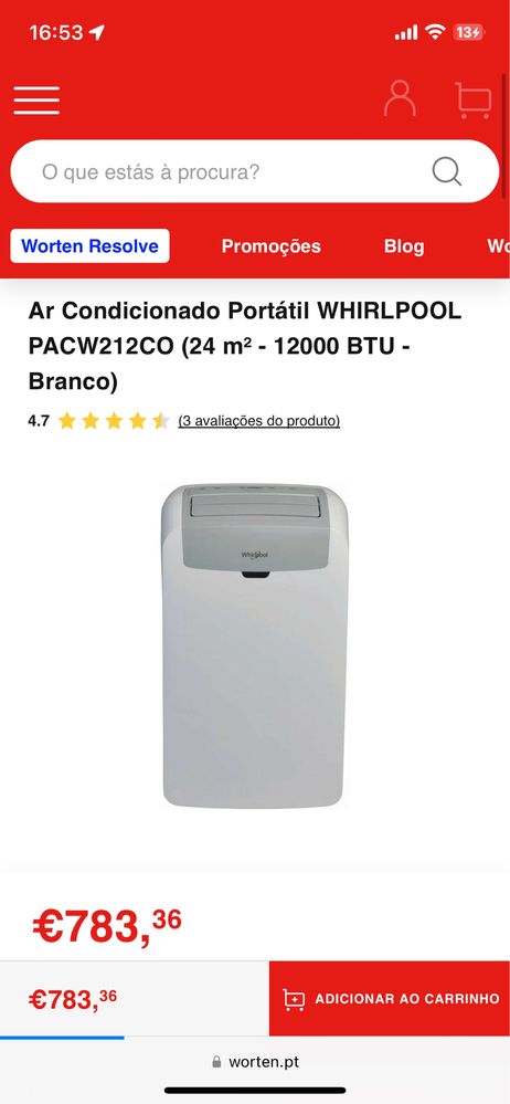 Ar condicionado portátil whirlpool