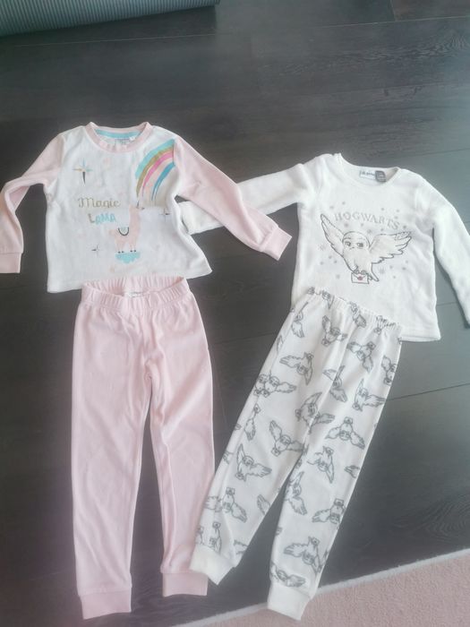 Ciepłe piżamy dla dziewczynki rozmiar 116