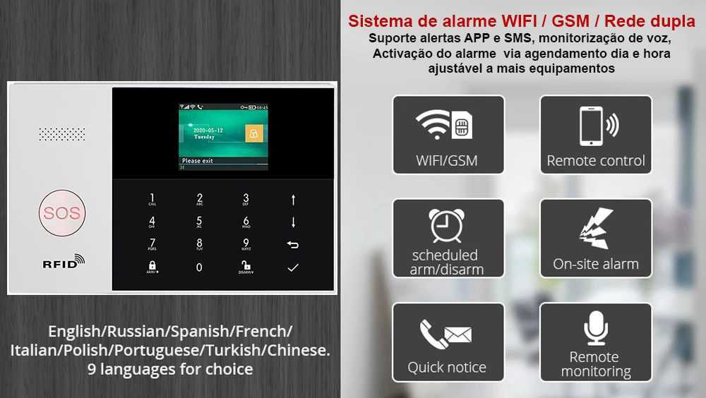 Alarme Tuya sem Fios + Camera+Sirene Wifi/GSM Android/iOS PT (NOVO)
