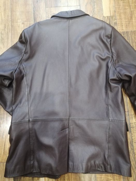 Мужской кожаный пиджак XXL