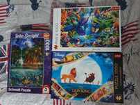 Puzzle- zestaw- król lew- kolorowe- schmidt- 3000- Disney- 1000