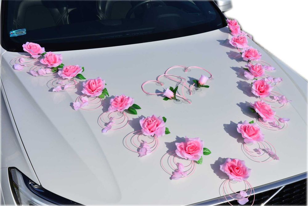 DUŻA piękna ozdoba dekoracja na samochód ślubny NOWA 342