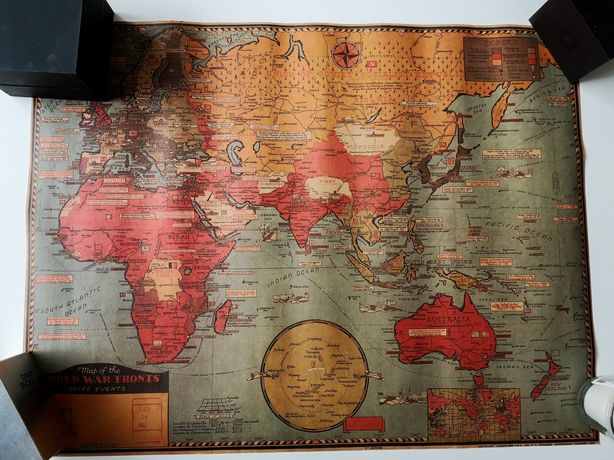 Mapa Świata sztywny papier plakat dekoracja obraz