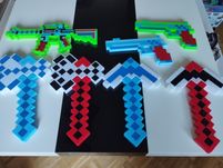 Zestaw Minecraft, miecz, pistolet, karabin, topór
